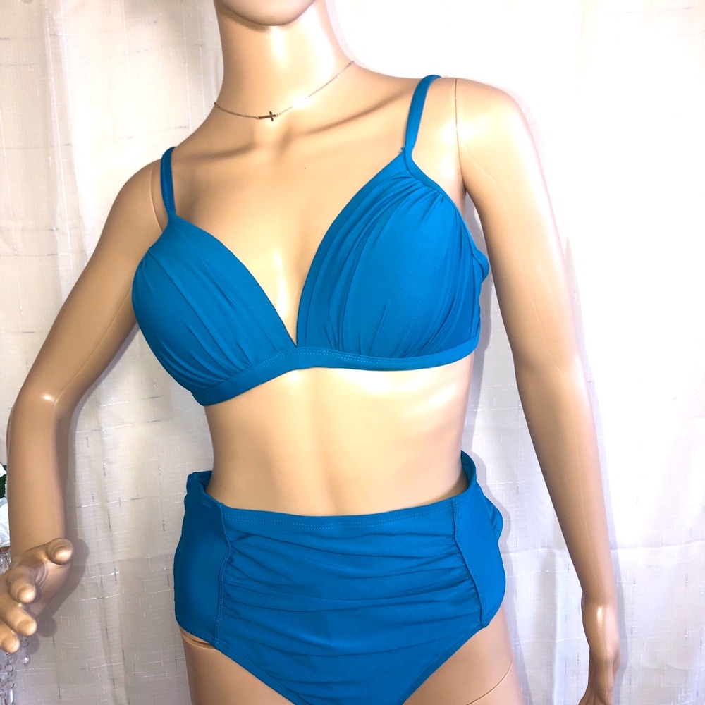 New Time and True Turquoise Blue Swim Suit  Womens Size Large M 8-10